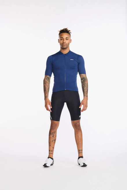 2XU - Aero Cycle Short Sleeve Jersey - Men's - Medieval/White Reflective - 2023