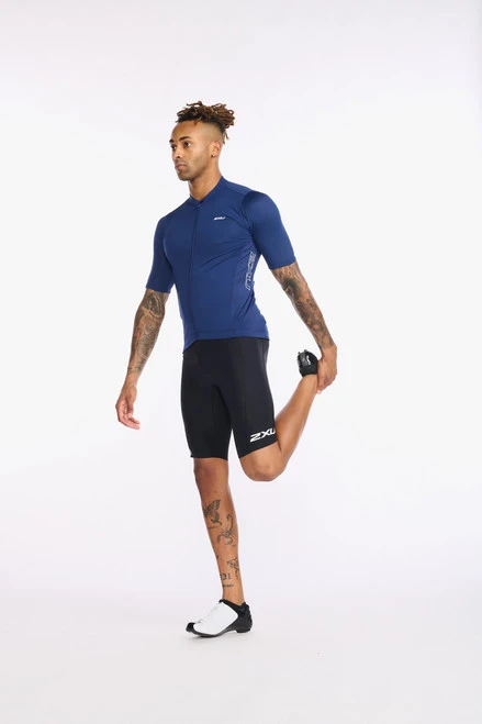 2XU - Aero Cycle Short Sleeve Jersey - Men's - Medieval/White Reflective - 2023 - Image 6