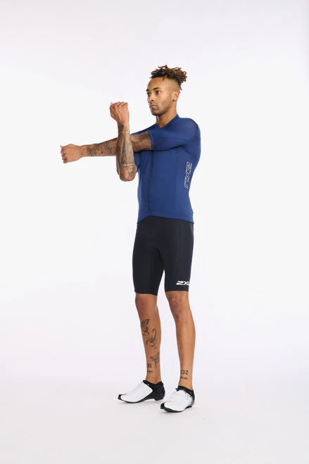 2XU - Aero Cycle Short Sleeve Jersey - Men's - Medieval/White Reflective - 2023 - Image 10