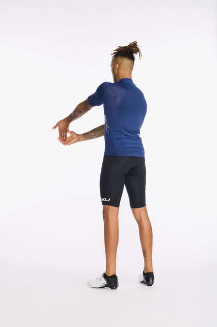 2XU - Aero Cycle Short Sleeve Jersey - Men's - Medieval/White Reflective - 2023 - Image 3