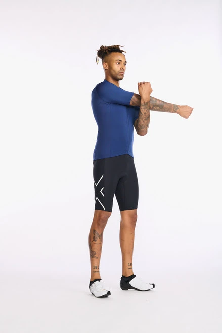 2XU - Aero Cycle Short Sleeve Jersey - Men's - Medieval/White Reflective - 2023 - Image 7