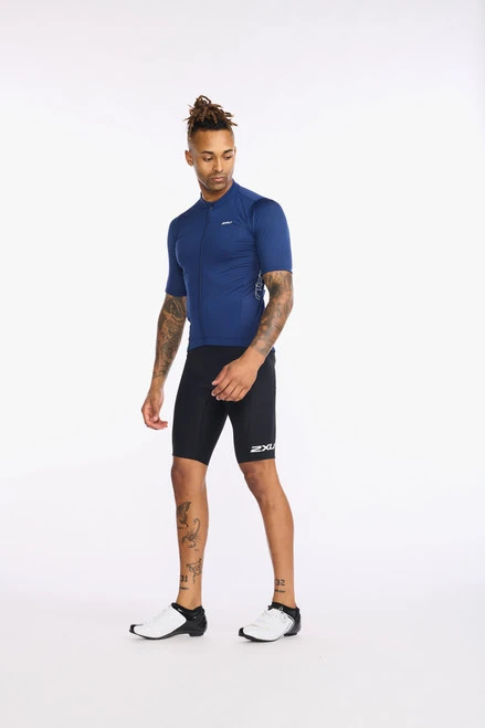 2XU - Aero Cycle Short Sleeve Jersey - Men's - Medieval/White Reflective - 2023 - Image 8