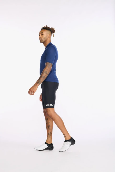 2XU - Aero Cycle Short Sleeve Jersey - Men's - Medieval/White Reflective - 2023 - Image 2