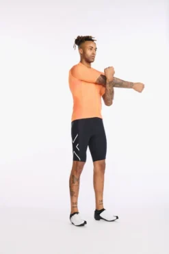 2XU - Aero Cycle Short Sleeve Jersey - Men's - Turmeric/White Reflective